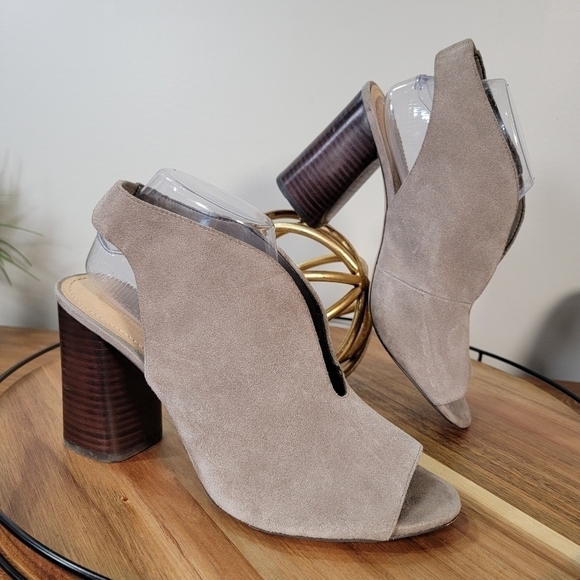 Gibson & Latimer Londyn Suede Slingbacks Booties Heels Size 10 - Picture 9 of 17